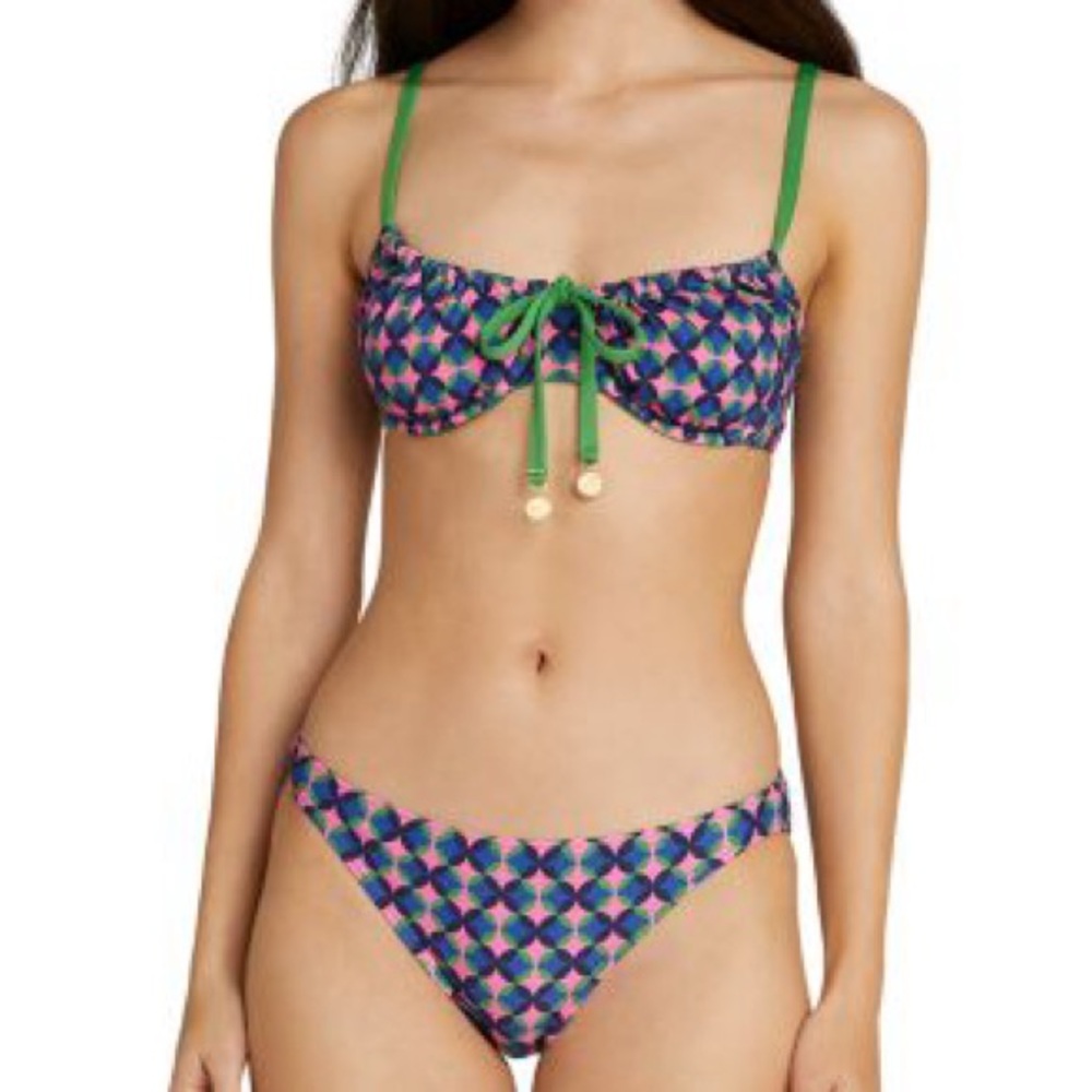 NWT Kate spade underwire print bikini with ties